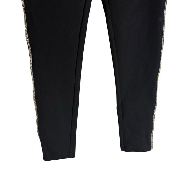 Zara Black Rhinestone Embellished High Rise Pull On Skinny Pants Size Medium - Picture 4 of 10
